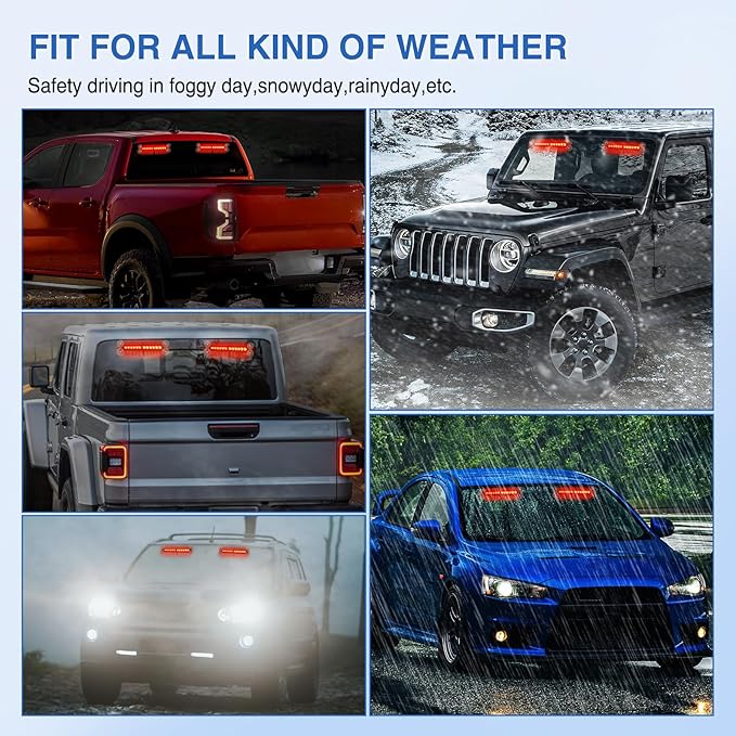 Nilight 24LED Emergency Strobe Traffic Advisor Light Bar 2 in 1 Red Dash Warning Safety Flashing Lights Front/Rear Windshield Construction Lights for Trucks Cars Plow Police Firefighter Vehicles