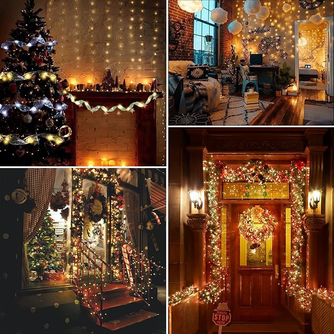 OMIKA Fairy Lights Plug in, 16 Color Changing, 40ft 120 LED Twinkle Lights with Remote Timer, 132 Modes Firefly Decorative Lighting for Bedroom Wedding Christmas Tree Halloween Décor