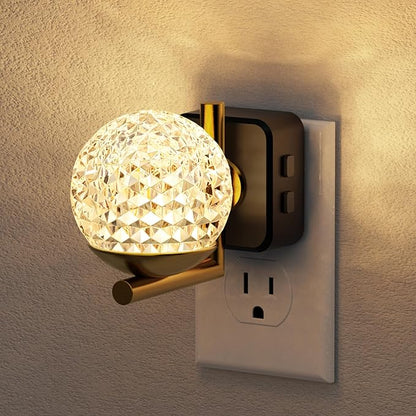 JandCase LED Night Light, 3000K Warm White & RGB Color Changing Night Lights Plug into Wall, Dusk to Dawn Light Sensor, 180° Rotatable Plug in Nightlights for Bathroom, Bedroom, Hallway