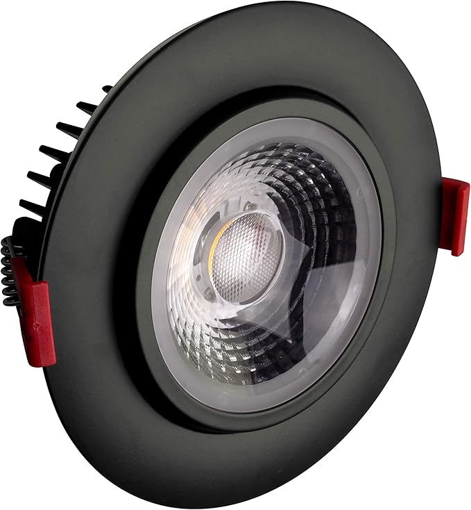 NICOR Lighting 4 inch LED Gimbal Recessed Downlight in Black, 3000K (DGD411203KRDBK)