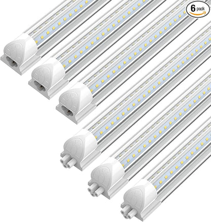 CNSUNWAY LED Shop Lights 2FT, 22W 5000K Daylight White Under Cabinet Lighting, V-Shaped Linkable T8 Tube Light Fixtures, Shop Light for Workbench, Kitchen, Workshop, ETL Listed(6-Pack)