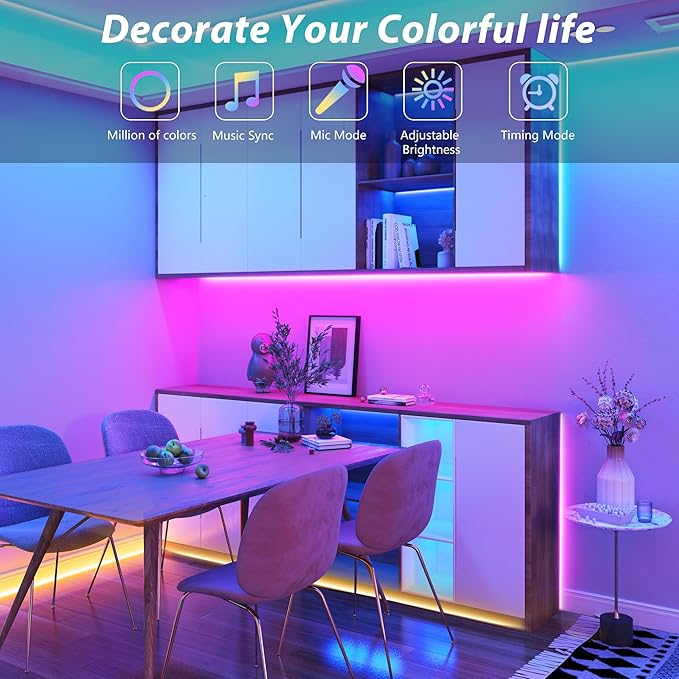 Ledagic Outdoor Led Strip Lights Waterproof 400ft(2 * 200ft), Ip68 Outside Led Light Strip Waterproof with Remote and App Control, Exterior Led Rope Lights Music Syne RGB Strip Lights for Party Decor