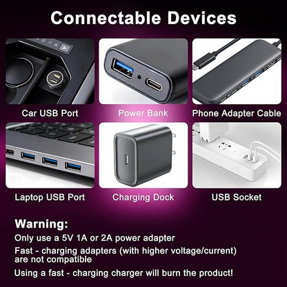 2 Packs USB Light for Car, Touch Dimmable Car Interior Ambient Lights - Portable Mini USB LED Light Bulb, Retro Glass Bottle Night Light for Vehicle, Bedroom, Hallway, Camping (Purple)