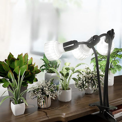 GooingTop Grow Light,36W (240Watts Equiv) 5000K White Full Spectrum LED Growing Lamp Clip on Desk for Indoor Plants,Bulbs Replaceable & Non-dimmable
