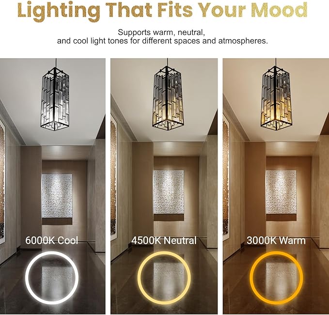 Black Crystal Pendant Lights for Kitchen Island, 3 Pack Modern Mini Hanging Light Fixtures with Adjustable Cord, E26 Ceiling Pendant Lighting for Dining Room, Entryway, Hallway, Bar