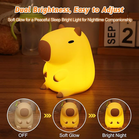 Anywin Cute Capybara Gifts, Capybara Lamp, Squishy Animal Night Light with Timer & Dimmer for Bedroom Decor, Silicone Rechargeable Bedside Light for Kids Boys Girls Women Baby Toddler Teens Gifts