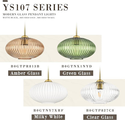 12" Milky White Glass Modern Pendant Light Kitchen Island Brushed Gold Mid Century Modern Pendant Lighting with Frosted Glass Hanging Pendants Light for Bedroom（Bulb Incl.）