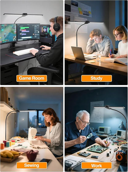 LED Desk Lamp for Home Office,5 Color+9 Brightness Office Desk Lamp,1200Lumen Eye Protection Desk Light,Computer Light with Remote Control & Timer for Office/Monitor/Computer/Study/Puzzle