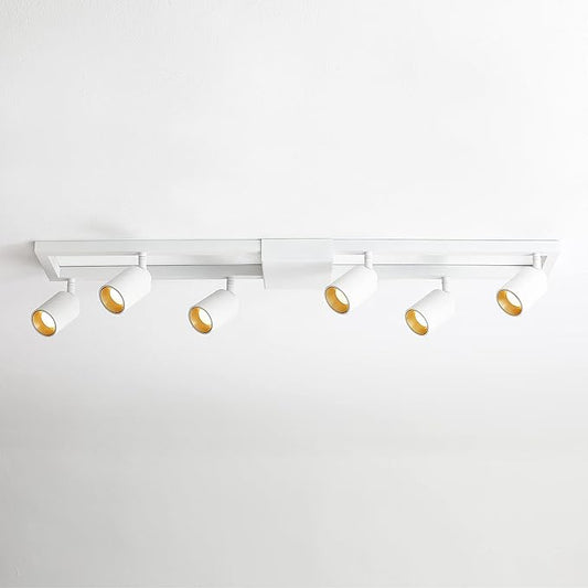 Shura - Square 6-Light White Integrated LED Ceiling Light w/Rotatable Heads, Adjustable Flush Mount Ceiling Light, 3000K, 2730 Lumens