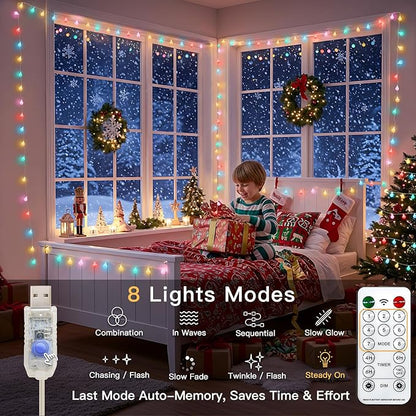 suddus Easter Lights Plug in, 33ft 100 Led USB Pastel String Lights with Timer, Globe String Lights Indoor for Classroom, Dorm, Party, Room, Outdoor, Tree, Patio, Garden, Spring Decoration