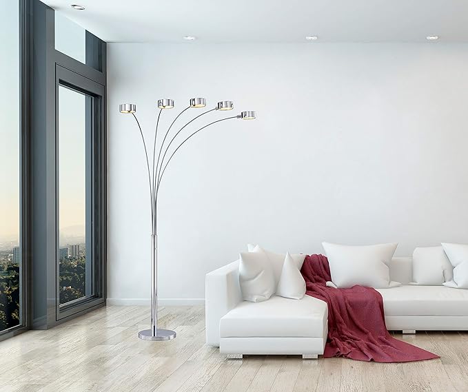 Artiva USA 88" Micah Arched Floor Lamp with Dimmer