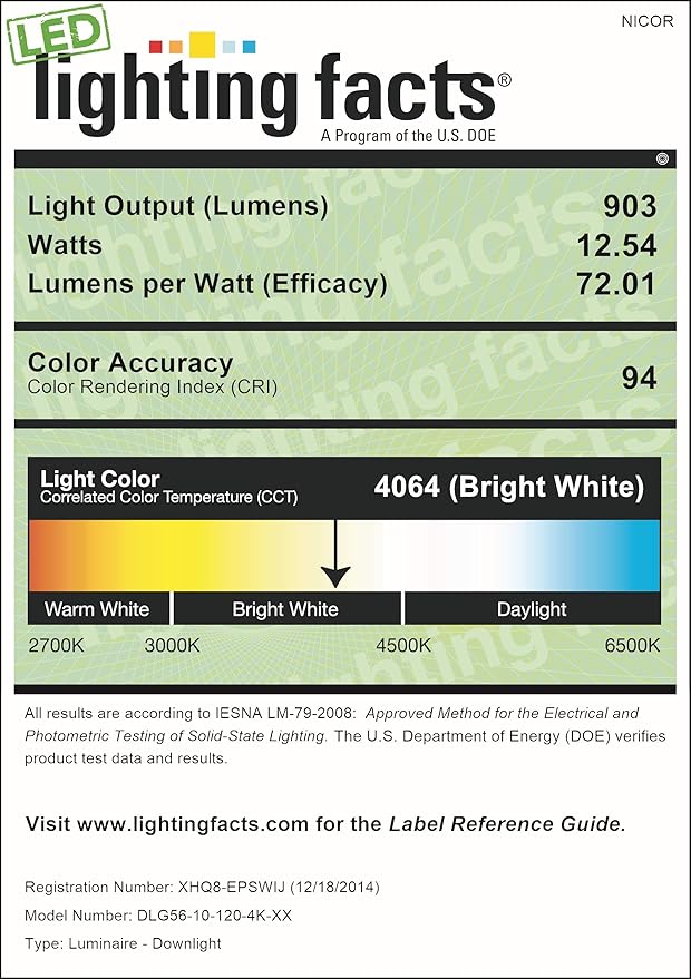 NICOR Lighting 5/6 inch LED Gimbal Downlight Retrofit Kit, 4000K White (DLG56-10-120-4K-WH)
