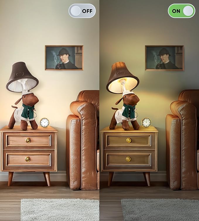 Dog Kids Lamp for Boys Bedroom - 20", Animal Lamp for Kids Room - Cute Christmas Gifts, Birthday Gifts for All Ages: Toddler Girls, Children, Grandkids 3 4 5 and Up Years Old, Sister Brother, Sibling