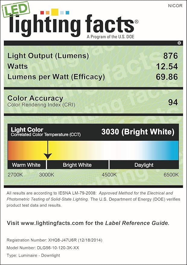 NICOR Lighting 5/6 inch LED Gimbal Downlight Retrofit Kit, 3000K White (DLG56-10-120-3K-WH)