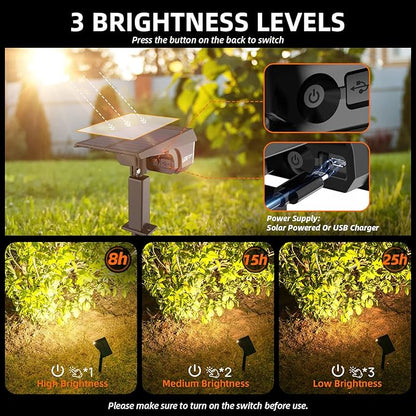 LEREKAM Solar Spot Lights Outdoor Landscape Light, 40 LEDs Solar Landscape Spotlights Outdoor Waterproof Auto On/Off Garden Lights, Outdoor Solar Lights for Yard Palm Tree Driveway Patio Pool