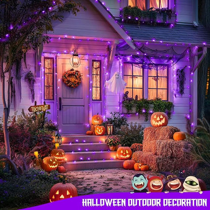 JMEXSUSS 2 Pack Solar String Lights Outdoor Waterproof, Total 66 FT 200 LED Solar Christmas Lights Outdoor, Twinkle Light for Christmas Tree Outside Garden Yard Xmas Decor, Purple