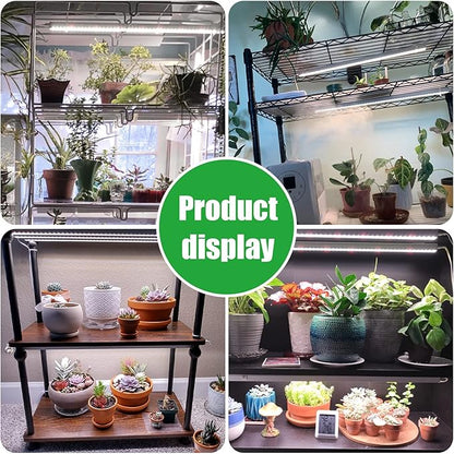 2 Head 13" Growing Lamp for Indoor Plants, Red & White Full Spectrum LED Grow Light Strips with Auto ON/Off, 3/9/12H Timer,10 Dimmable Levels for Green House Seedlings