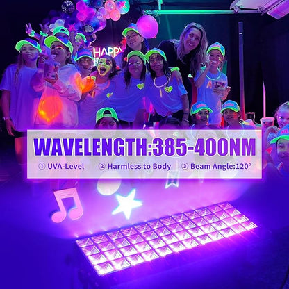 100W LED Black Light Bar, IP66 Waterproof Blacklight with 6ft Cord+Plug+Switch, Black Lights for Neon Glow Party, Fluorescent Poster, Body Paint, Birthday, Bedroom, Halloween, Christmas