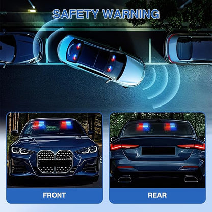 Nilight 24LED Emergency Strobe Traffic Advisor Light Bar 2 in 1 Red Blue Dash Warning Safety Flashing Lights Front/Rear Windshield Construction Lights for Trucks Cars Plow Police Firefighter Vehicles