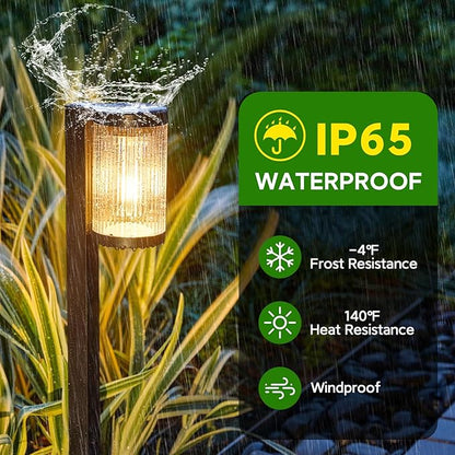 ELECLINK Solar Pathway Lights Outdoor, 2 Pack Upgraded Outdoor Solar Lights for Outside Super Bright Up to 12Hrs, IP65 Waterproof Solar Garden Lights for Sidewalk Driveway Decor Landscape Ligthting