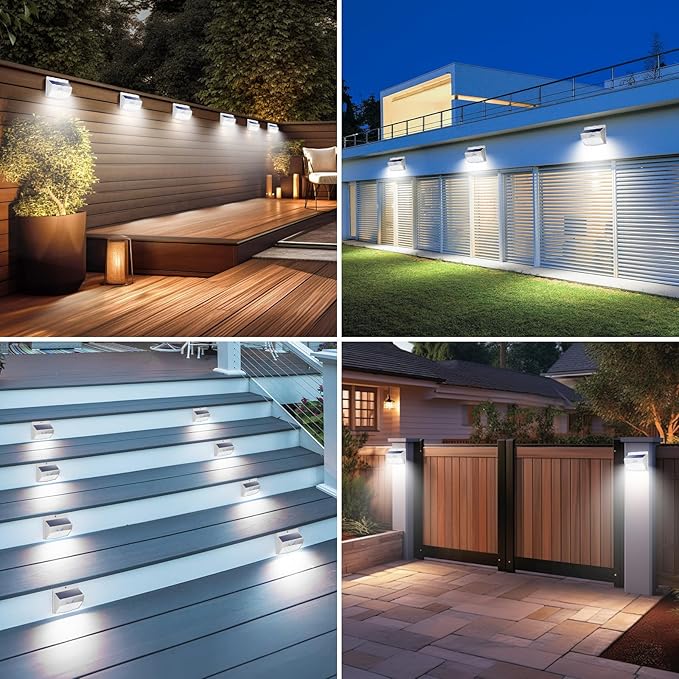 Peasur [12 Packs] Solar Outdoor Lights Motion Sensor Solar Security Lights Waterproof with 3 Lighting Modes Solar Powered Wall Lights Outside for Garden Fence Yard,White