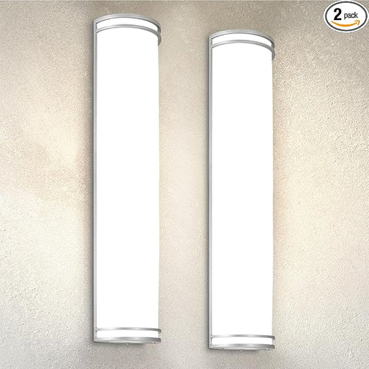 ASD 36 Inch LED Outdoor Sconce Lights - 30W 120-277V 3000K 4000K 5000K Nickel Exterior Lighting Fixtures, Dimmable Exterior Lights for House, Modern Patio Wall Light Fixture ETL 2 Pack