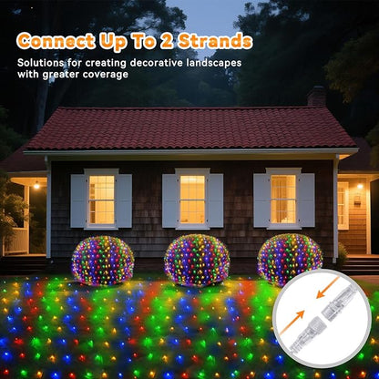 LitHome 21ft x 5ft Christmas Net Lights, 360 LED Mesh Fairy String Lights with 8 Modes, Connectable Plug in Waterproof Mesh Lights for Bushes,Trees,Yard,Patio,Garden Decorations(Multicolor)