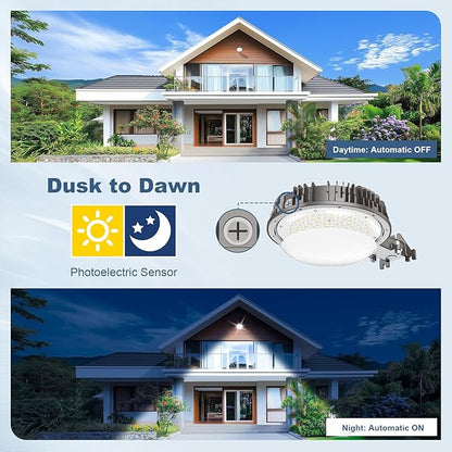 KUKUPPO 120W LED Barn Light with Photocell, ETL Listed 16,800LM LED Yard Light Outdoor, IP65 Waterproof, 5000K Daylight LED Pole Light Area Security Flood Light Fixture for Yard, Barn, Farm, Street