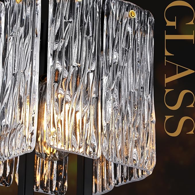 Modern Black Pendant Light Fixtures for Kitchen Island and Dining Room, Industrial Mini Small Hanging Crystal Chandelier Lights Fixture for Entryway Hallway Foyer Living Room Bedroom 1-Pack