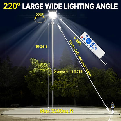 JAYNLT Y-5200W Solar Street Lights Outdoor,Commercial Parking Lot Lights Dusk to Dawn, Waterproof Solar Security Flood Lights with Motion Sensor and Remote for Yard, Garage, Driveway