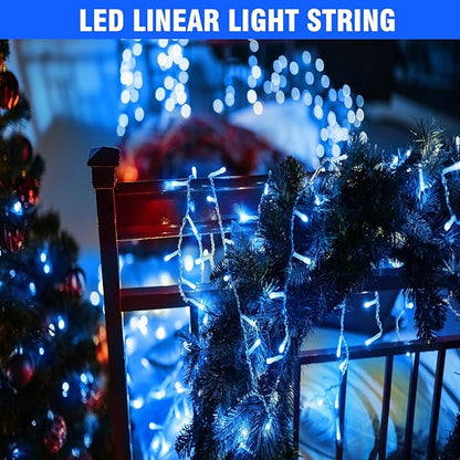 400FT Extra Long Blue String Lights, LED Waterproof Seasonal Fairy Lights with Remote & Timer, Dimmable Outdoor Indoor Decorative Lights for Roof, Garden, Wedding, Party, Holiday