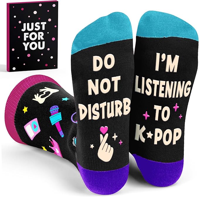 Kpop Merch - Unique Kpop Gifts for Girl, Teen - Cute Korean Socks - Christmas Gifts, Stocking Stuffers for Women