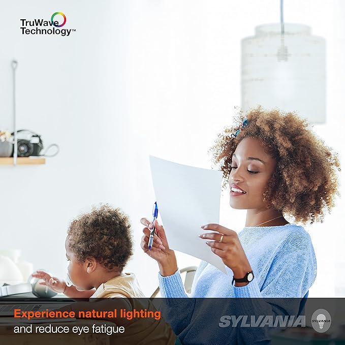 Sylvania LED TruWave Natural Series Candelabra Base Light Bulb, 40W Daylight, Dimmable, Frosted, Candle Tip - 2 Pack
