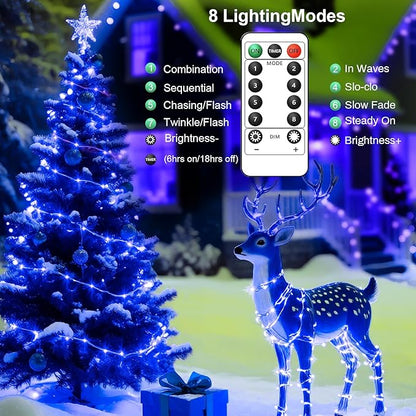 1Pack USB Plug in Fairy String Lights,16ft 50 LED Copper with Remote and Timer, 8 Modes Waterproof Twinkle String Lights Battery Powered for Bedroom Indoor Party Wedding Christmas Decoration