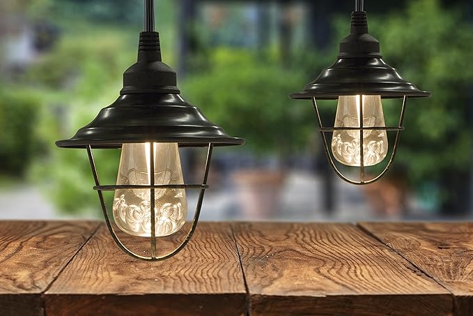 Enbrighten Café Add-On Accessory Lens Shades, Oil-Rubbed Bronze Finish Lens Shades, Easy-to-Install, for use with Enbrighten Café String Lights, 35877, 6 Count (Pack of 2)