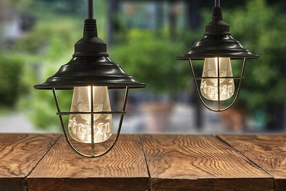 Enbrighten Cafe Add-On Accessory Lens Shades, Oil-Rubbed Bronze Finish Lens Shades, Easy-to-Install, for use with Enbrighten Cafe String Lights, 35877, 6 Count (Pack of 1)