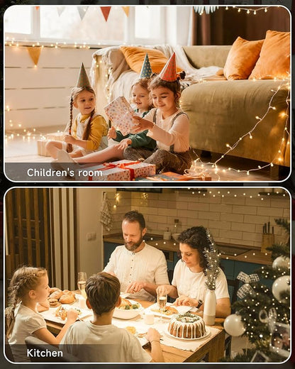 165 FT 500 LED Christmas Lights Outdoor Indoor, Plug in Warm White String Lights for Outside Waterproof, Connectable Clear Wire Twinkle Light for Christmas Tree Bedroom Classroom Party Decor