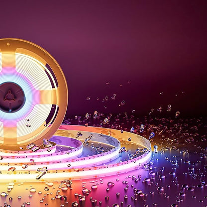 PAUTIX RGB Smart IC COB LED Strip Light IP65 Waterproof Addressable 24ft/7.5m,720LEDs/m UL-Listed 24V Chasing Color Strip Light Color Changing Flexible Tape Light(Without Controller&Adapter)