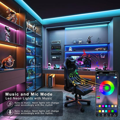 GANZQH Led Lights for Bedroom 200FT (2 * 100FT), Color Changing RGB Led Strip Lights with Music Sync, Remote and App Control Led Light Strip Indoor, Led Lights for Room Home Decor