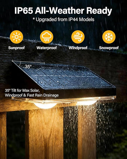Solar Fence Lights Outdoor, 16 Pack Ultra-Bright 85LM Fence Lights Solar Powered, 9 RGB Color Modes, IP65 Waterproof, 12H Dusk to Dawn Glow for Pool/Deck/Patio/Wall/Backyard - Black