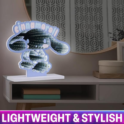 Get Trend Hello Kitty Sanrio 3D LED Light, Infinity Mirror Effect, USB Night Light, Bedroom Lamp, Cinnamoroll Kawaii Gifts for Girls Teens Women (Multi Cinnamoroll)