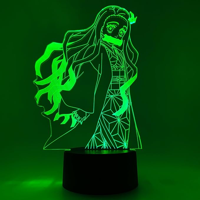 Otaku Lamps Demon Slayer - Nezuko Anime Night Light, 16 Color RGB LED – Gift for Otaku