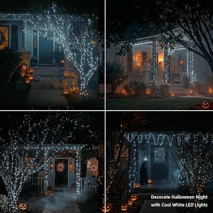 Etinga 100 LED String Lights 33ft Cool White, Plug in Fairy Lights with 8 Modes, Indoor Outdoor Christmas Lights for Bedroom Tree Patio Porch Wedding Holiday Decorations (Cool White, 100 LED 33ft)