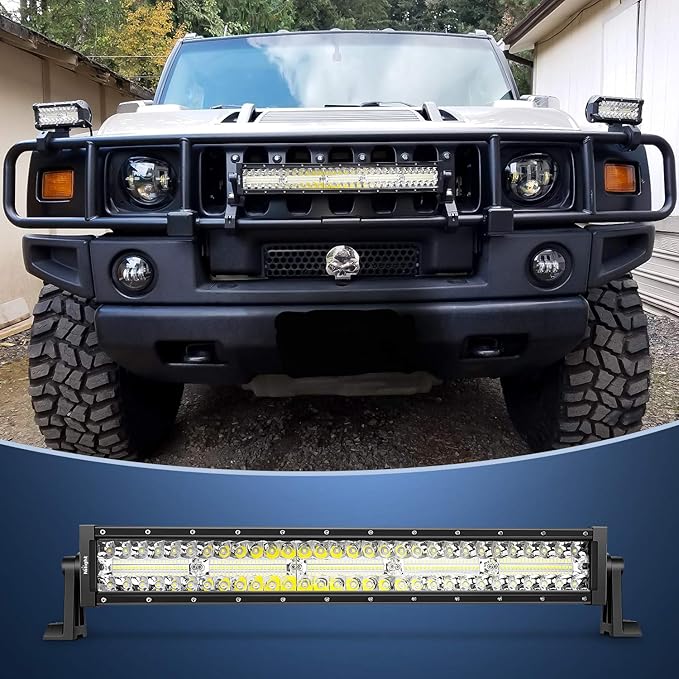 Nilight 18040C-A 22 Inch 480W Triple Row Flood Spot Combo Bar Driving Led Off Road Lights SUV Ute ATV Truck 4x4 Boat