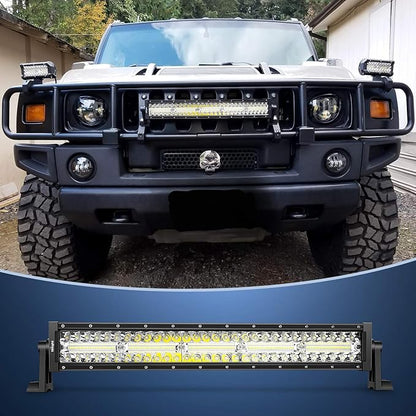 Nilight 18040C-A 22 Inch 480W Triple Row Flood Spot Combo Bar Driving Led Off Road Lights SUV Ute ATV Truck 4x4 Boat
