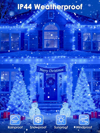 2026 New Voice Control Connectable 2PK 164FT 400LED Christmas String Lights Indoor Outdoor with Remote | Smart Twinkle Fairy String Lights 12 Modes & Timer for Xmas Tree Decor (Blue)
