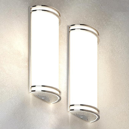 ASD LED Indoor Wall Mount Light Fixture - 18 Inch 25W Modern Interior Nickel Dimmable Wall Sconce Light - ETL 3000K 4000K 5000K Adjustable - Hallway, Bedroom LED Wall Lights, 2 Pack