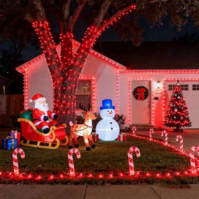 100FT 300 LED Outdoor String Lights, Plug in Red Christmas Lights Indoor Waterproof with 8 Modes, Connectable Twinkle Fairy Lights Clear Wire for Indoor Bedroom Home Patio Yard Wedding Decorations
