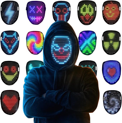 Mr.Pang LED Mask Light up Mask with Gesture Sensing, Cool Face Transforming Mask, Perfect Gifts for Halloween Christmas Birthday Cosplay Party