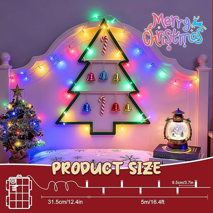 cshare Christmas String Lights Outdoor Waterproof 9.8ft 30 LED, Muliticolor Fairy Lights Battery Operated with Timer Clear Wire for Indoor & Outdoor Christmas Decorations Garland Party Garden 2 Packs